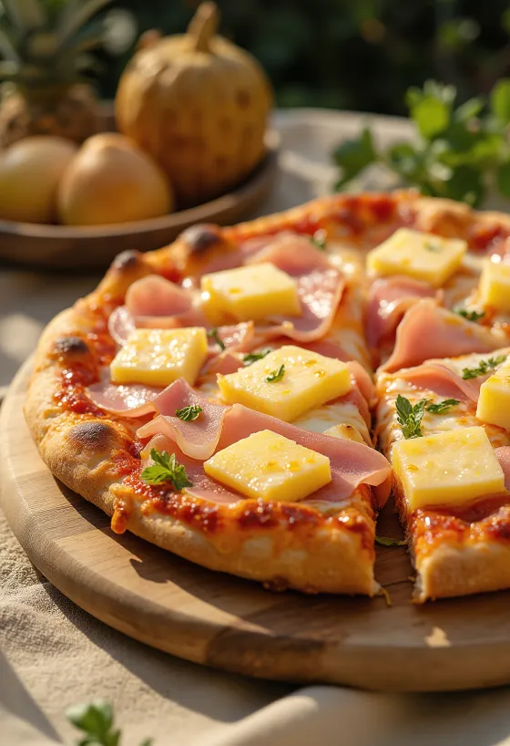 Picë Hawaii me proshutë dhe ananas