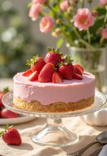 Torta me mus luleshtrydhe dhe fruta