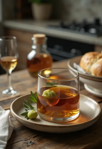 Rakia e arrave e shërbyer në shishe qelqi