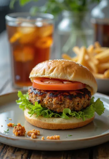 Burger tempeh me perime të freskëta