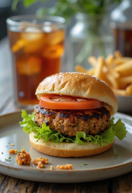 Burger tempeh me perime të freskëta
