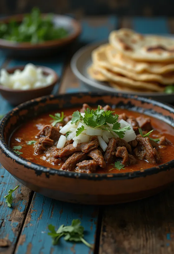 Barbacoa mish meksikan i gatuar ngadalë i shërbyer në tortilla