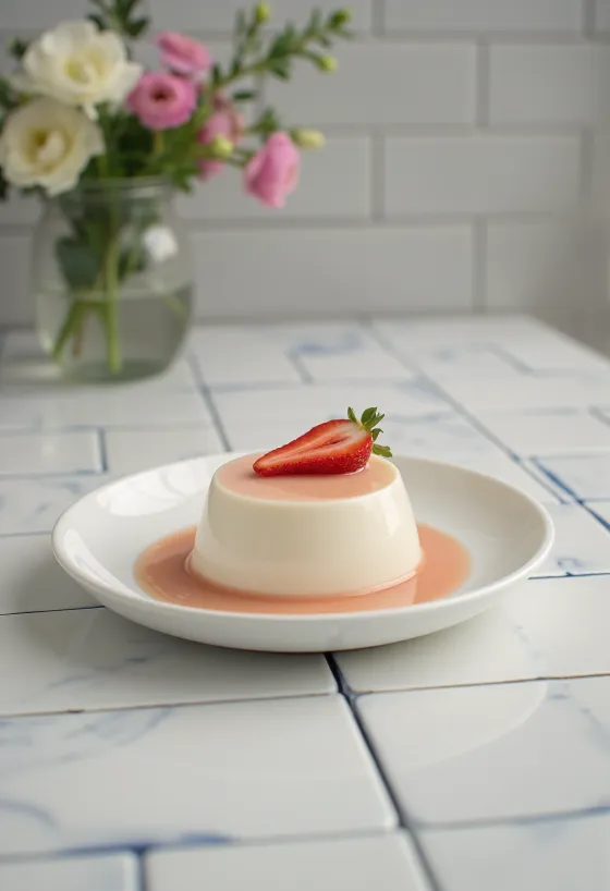 Panna Cotta me Prosecco e shërbyer