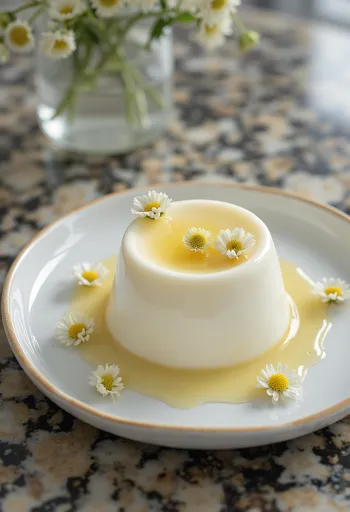 Panna Cotta me shtogu e shërbyer