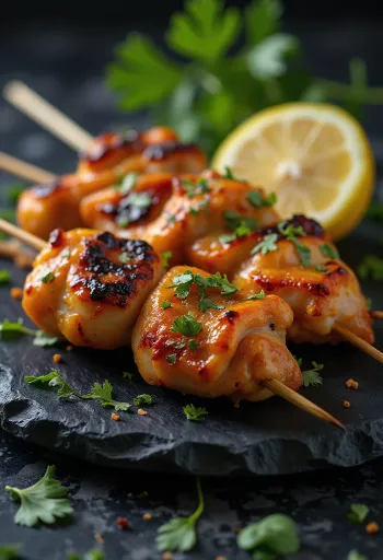 Qebap pule tikka shërbyer me bukë naan dhe sallatë