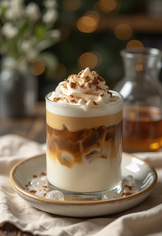 Kafe e ftohtë e thjeshtë në gotë të lartë