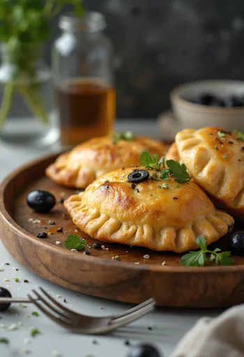 Empanada me ullinj të zinj dhe mbushje domateje