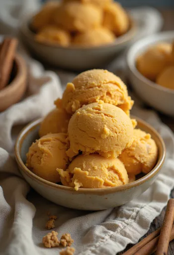Akullore me shije të tartës së kungullit e servuar