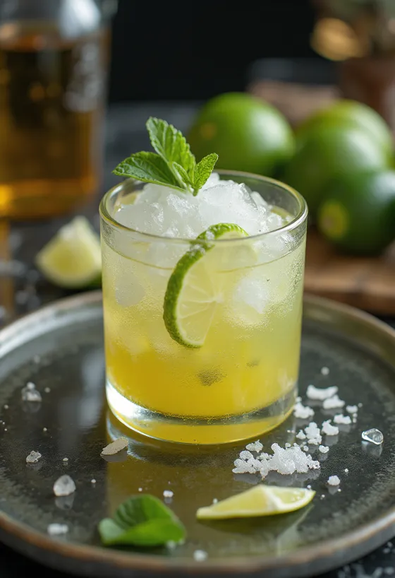Koktej Caipirinha me copa lime dhe akull të thërrmuar