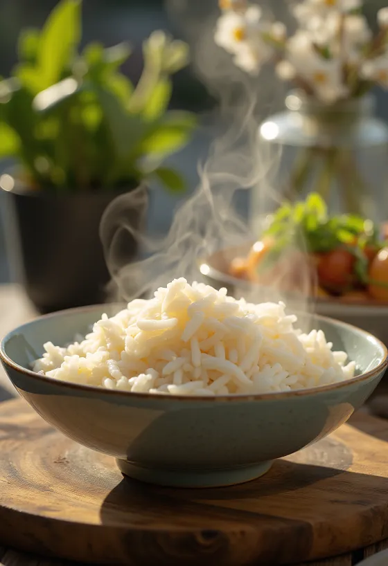 Oriz i zier i servirur në një tas