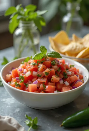 Salcë salsa me domate e servirur