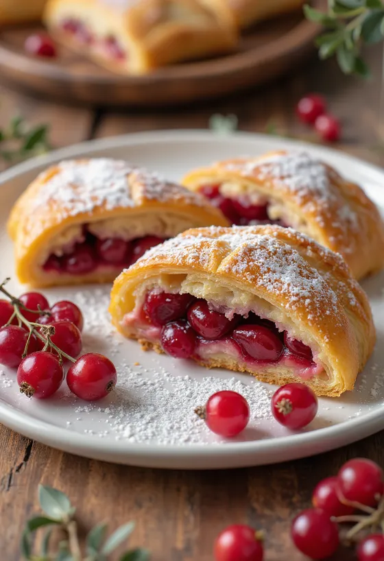 Strudel me ribizla i servirur në pjatë