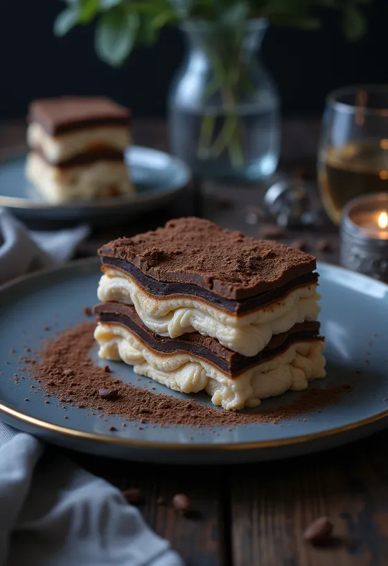 Akullore Viennetta Kapuçino me shtresa kafeje dhe çokollatë krokante e servuar