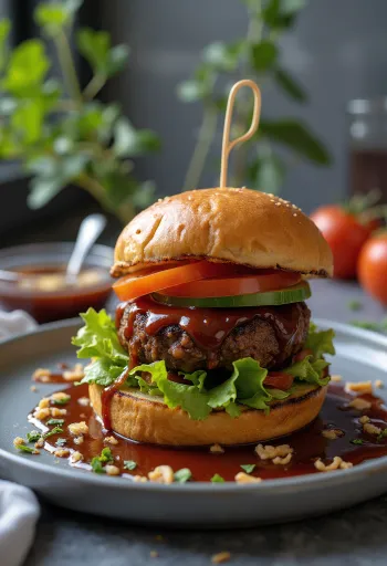 Burger vegan BBQ me perime të freskëta