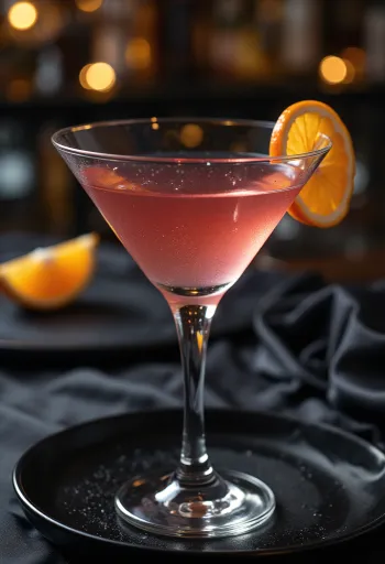 Koktej Cosmopolitan i zbukuruar me lëkurë portokalli