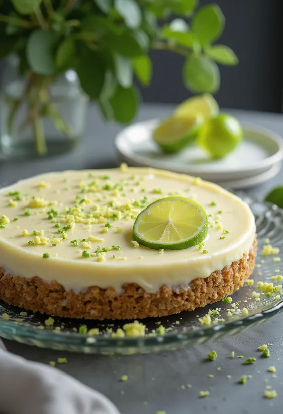 Tortë vegane me lajm e shërbyer me feta