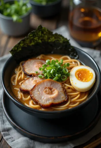 Chashu ramen stil japonez i shërbyer