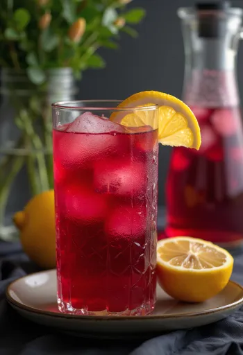 Limonadë me hibiskus në gotë