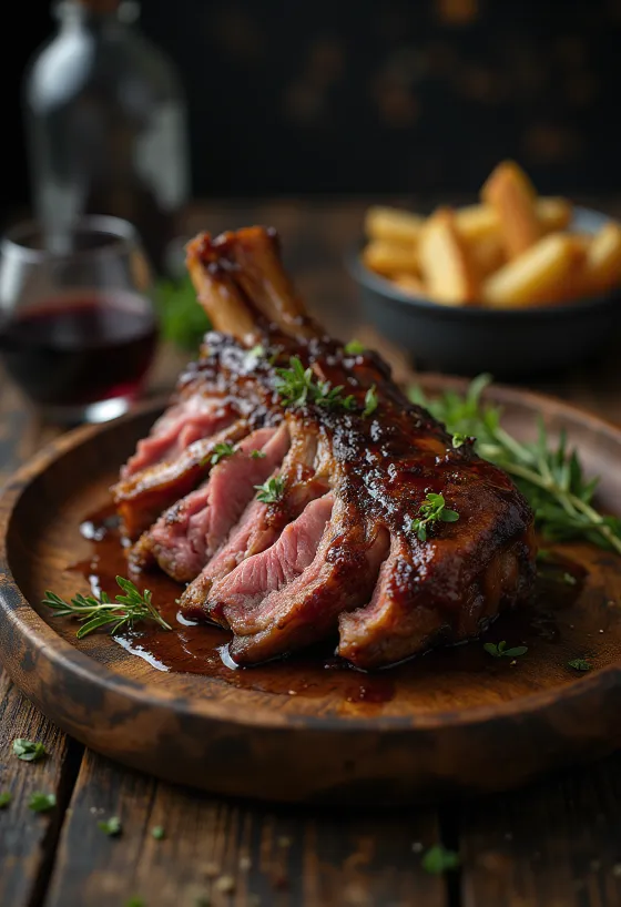 Qafë qengji BBQ e shërbyer