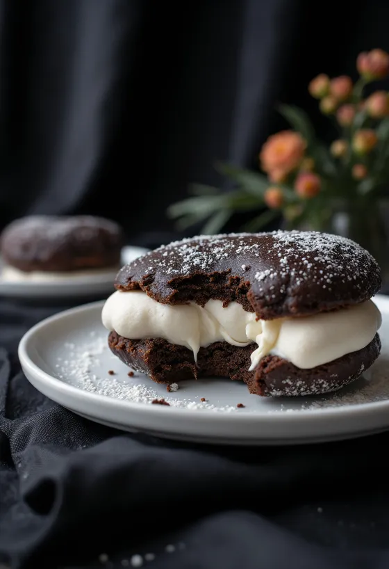 Donut whoopie pie i shërbyer i freskët