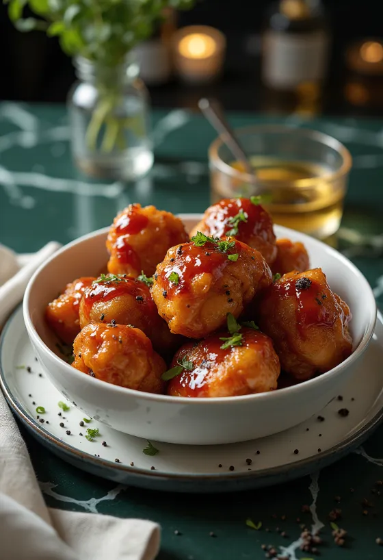 Kafshata pule BBQ të shërbyera