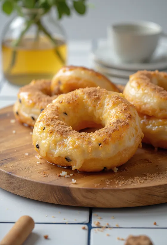 Donut me oriz të egër i shërbyer i freskët