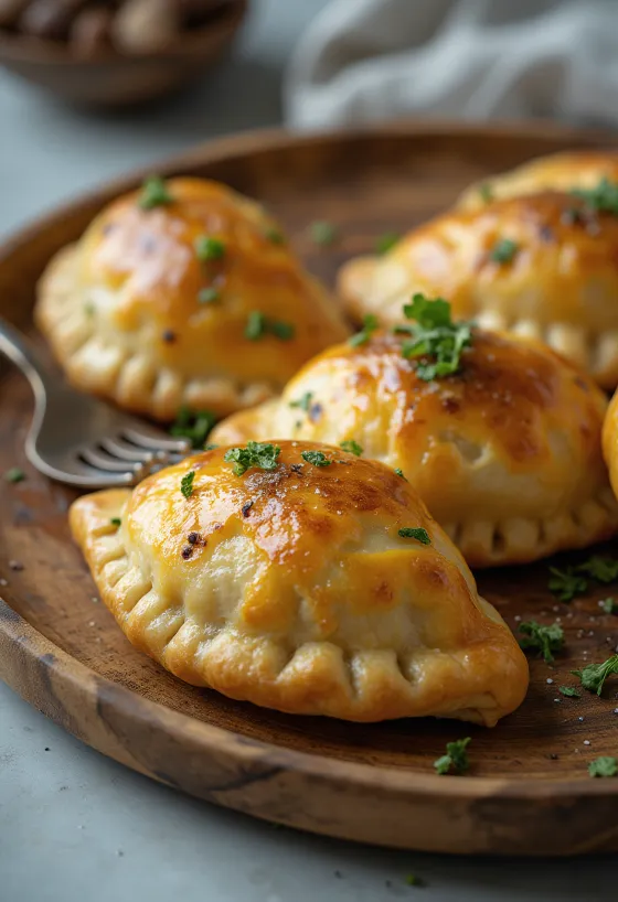 Empanada me kërpudha në brumë të artë