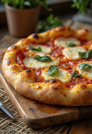 Pizza al Taglio me brumë të trashë dhe djathë mocarela