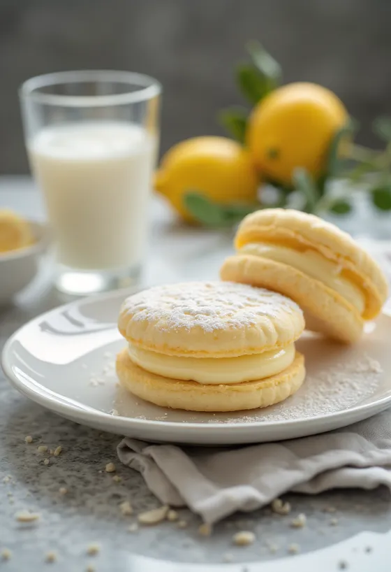 Biskota Linzer me limon dhe vanilje të servirura