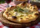Bukë Naan me gorgonzola e servirur