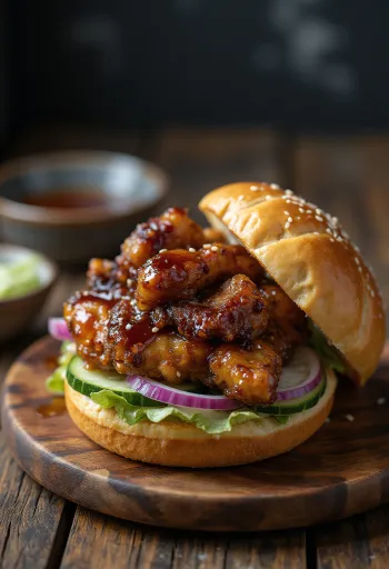 Burger pule me salcë teriyaki