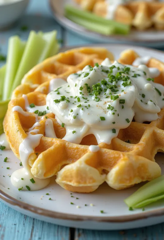 Gofra me salcë Ranch, hudhër dhe erëza të freskëta