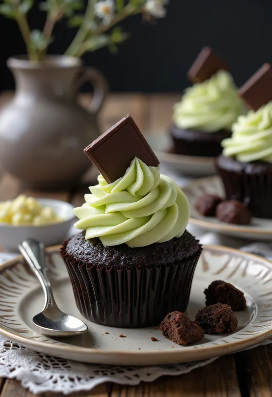 Keksa After Eight me krem mbi pjatë