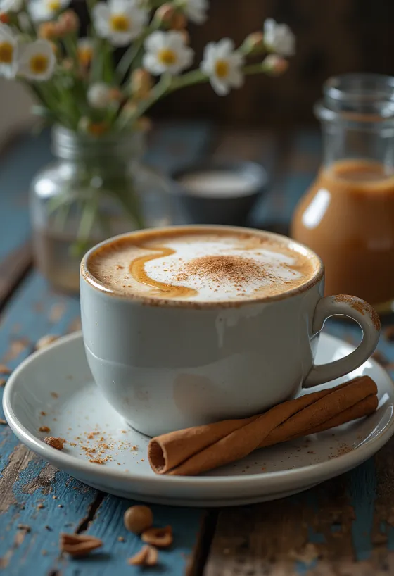 Chai latte me karamel në gotë