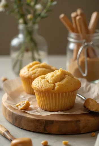 Cupcake me gjalpë kikiriku të servirura