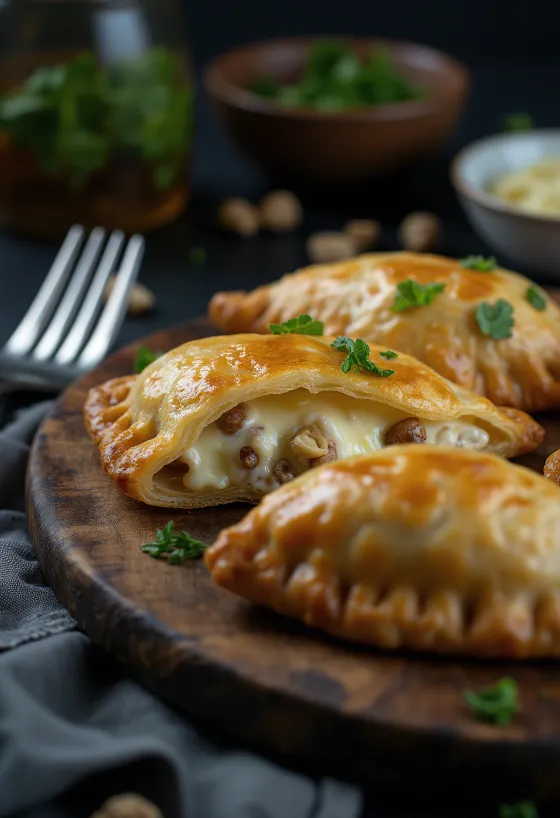 Empanada me Gorgonzola dhe arra në brumë të artë
