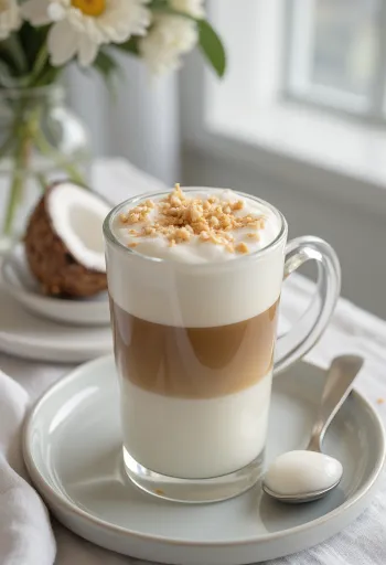 Latte me qumësht kokosi e freskët