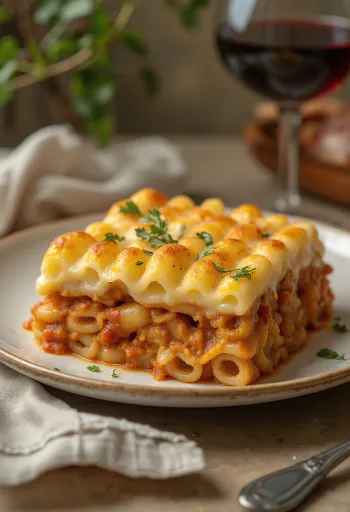 Pastiçe (Pastitsio) e servirur
