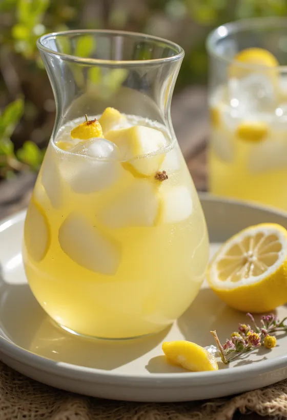 Limonadë dardhe në gotë