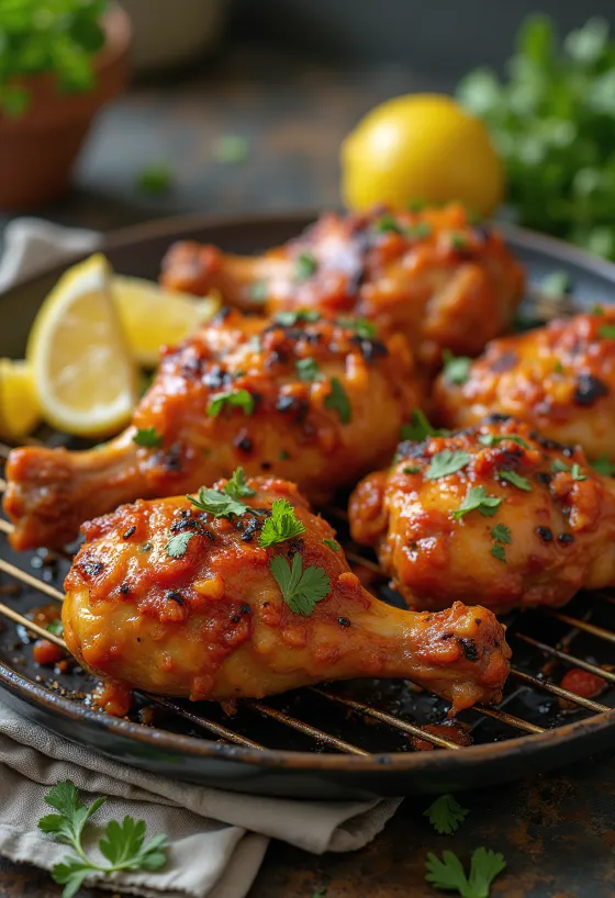 Pulë Peri-Peri, pulë e pjekur pikante me koriandër dhe limon
