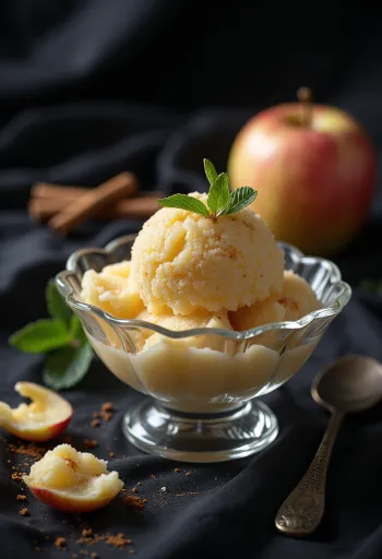 Sorbet me mollë dhe kanellë ëmbëlsirë freskuese e bërë në shtëpi
