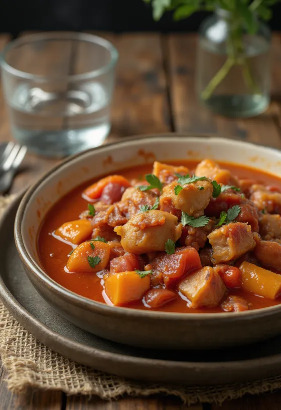 Leço me mish derri dhe pançetë e servirur