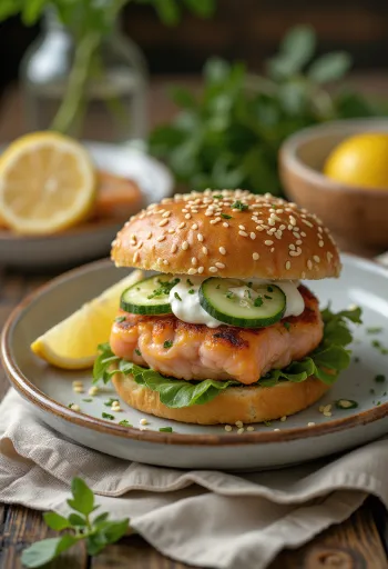 Burger me qofte salmoni