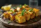 Achari paneer tikka copa paneer-i të pjekura në skarë, të marinuara në kos, të shërbyera me koriandër të freskët dhe limon
