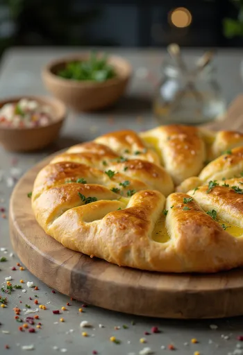 Bukë franceze fougasse e sapo pjekur