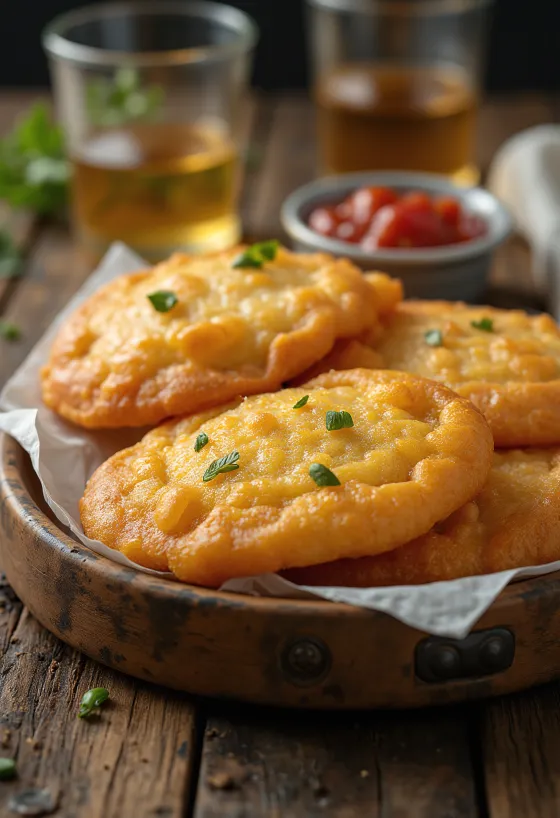 Bukë amerikane indiane frybread e sapo pjekur