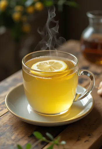 Çaj me limon dhe xhinxher në filxhan