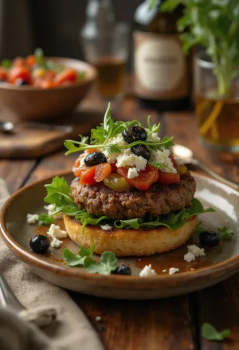 Burger mesdhetar i servirur