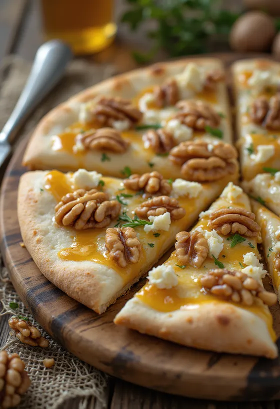 Pizza alle Noci me arra dhe gorgonzola