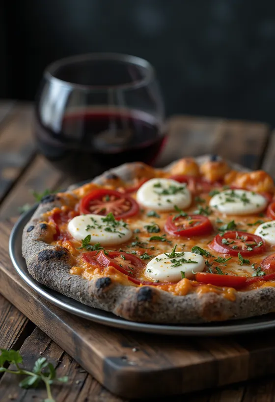 Pizza di Grano Arso me grurë të djegur dhe djathra italianë